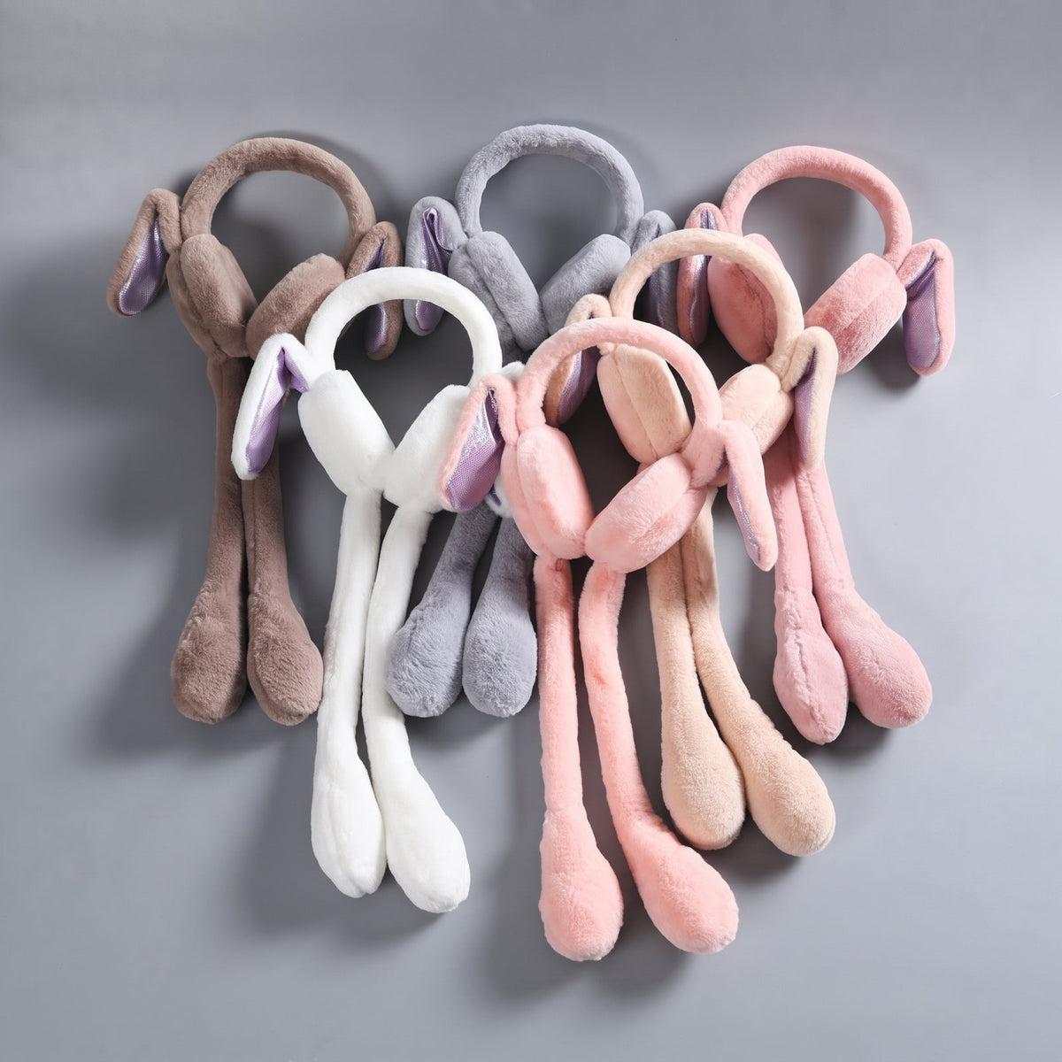 Cute Bunny Cap Headphone Plush Ear Muff Winter Headwear for Women & Girls – Soft Warm Cartoon Style (Random Color)
