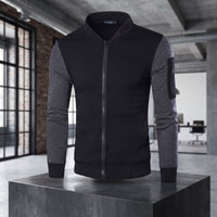 Men's Winter Bomber Zipper Jacket - Black (Edition 2) - L, Black