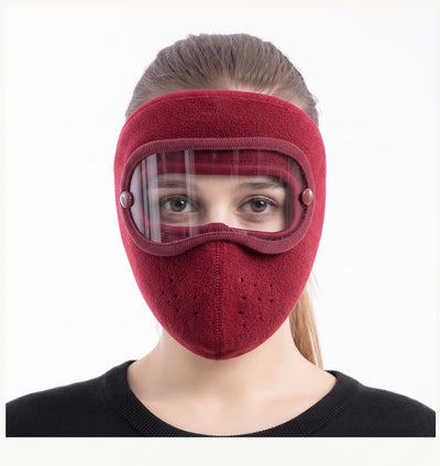 Windproof Anti Dust Full Face Masks Cycling Ski Breathable Masks Eye HD Anti Fog Goggles Hood Cover Winter Warm Hat Caps (random color) Rs 280