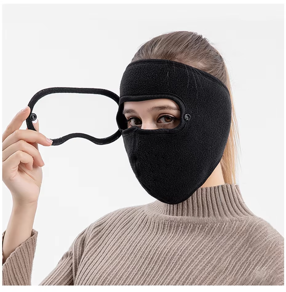 Windproof Anti Dust Full Face Masks Cycling Ski Breathable Masks Eye HD Anti Fog Goggles Hood Cover Winter Warm Hat Caps (random color) Rs 280