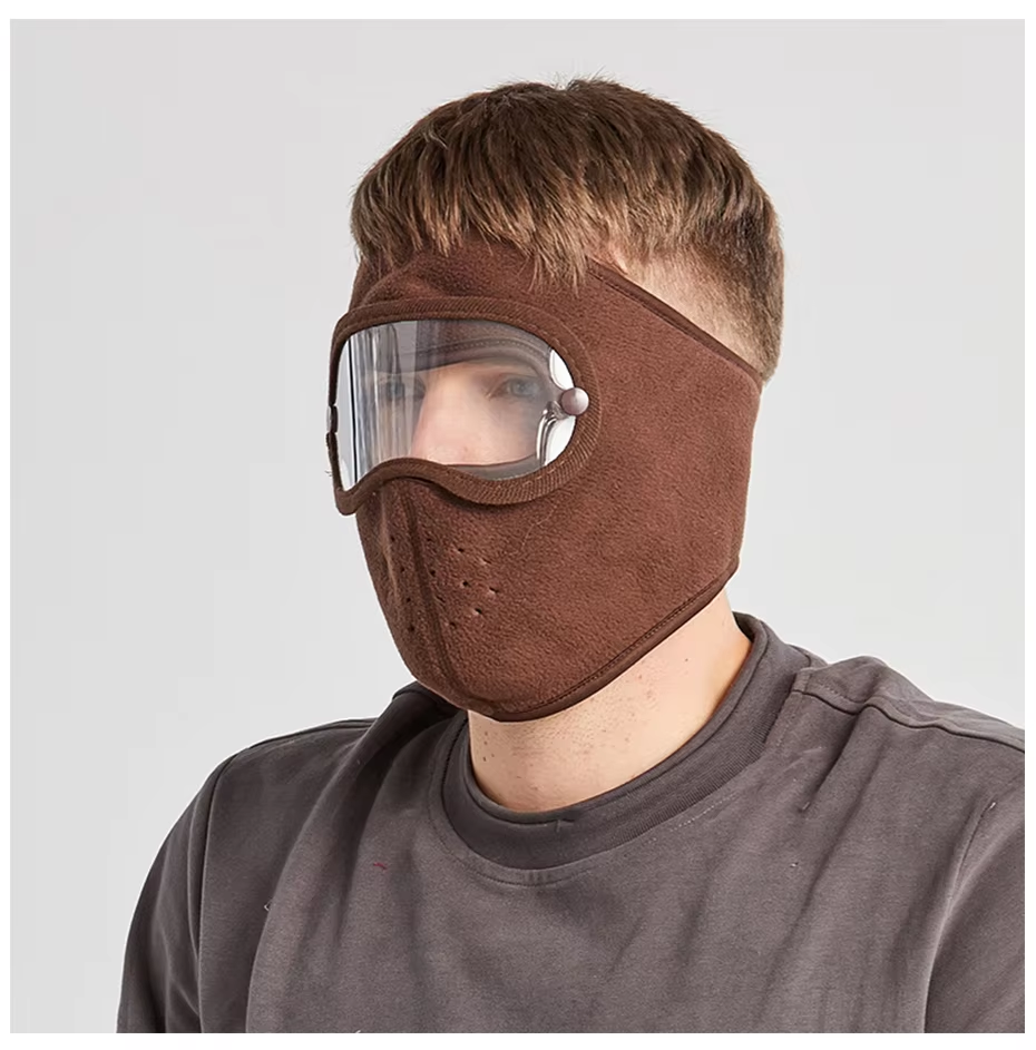 Windproof Anti Dust Full Face Masks Cycling Ski Breathable Masks Eye HD Anti Fog Goggles Hood Cover Winter Warm Hat Caps (random color) Rs 280