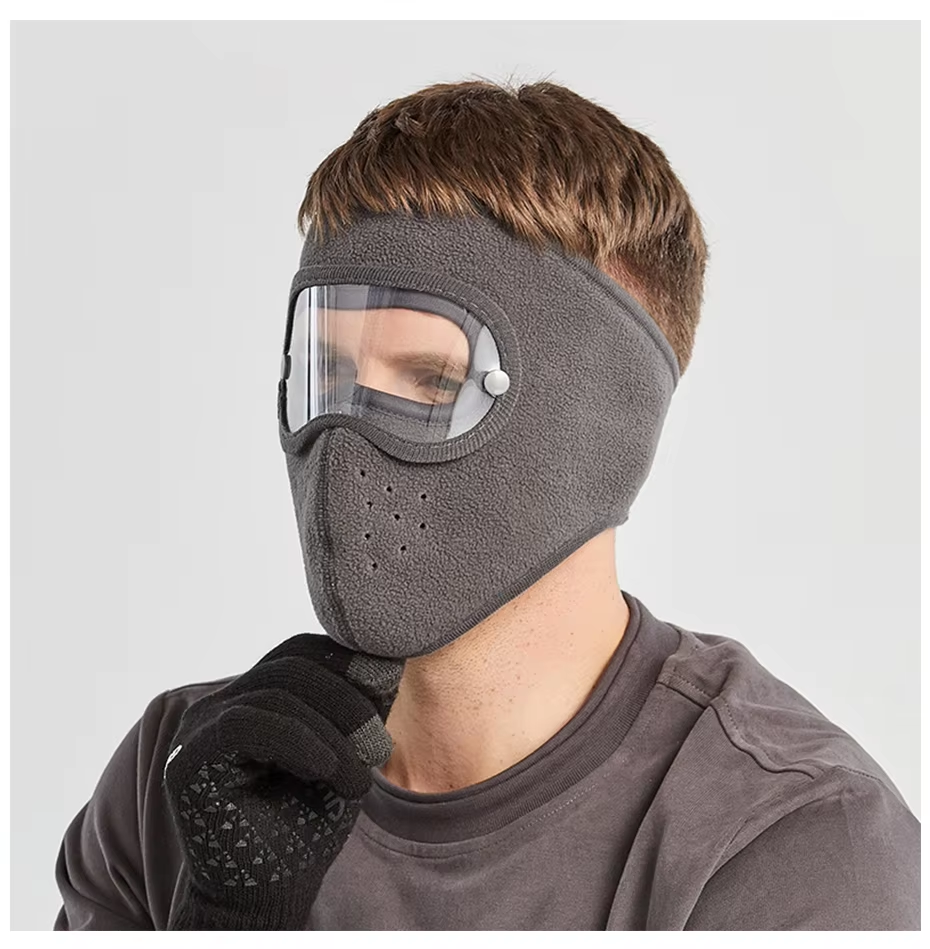 Windproof Anti Dust Full Face Masks Cycling Ski Breathable Masks Eye HD Anti Fog Goggles Hood Cover Winter Warm Hat Caps (random color) Rs 280
