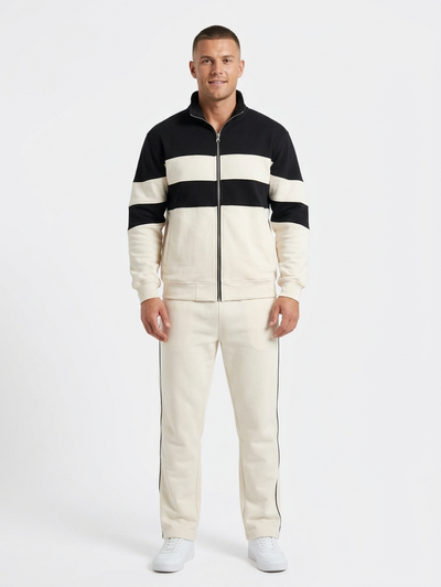 Premium Panel Tracksuit For Men Stylish Athletic Wear Set | Zip-up Jacket And Trouser