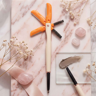 3 In 1 Eyebrow Pencil Brush And Razor - Compact Daily Grooming Tool