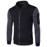 Men's Winter Bomber Zipper Jacket - Black (Edition 2) - L, Black
