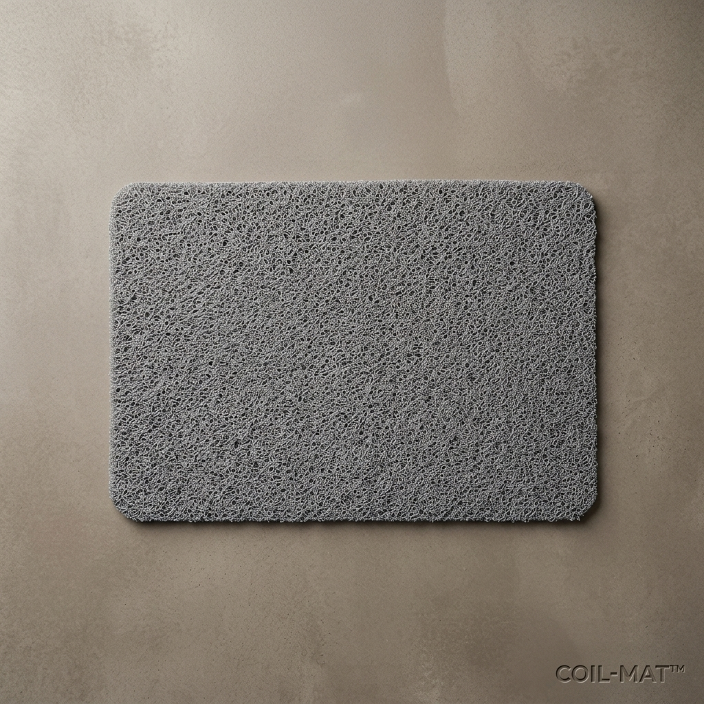 Heavy-Duty Anti-Slip PVC Coil Foot Mat / Dura Mat for Home & Commercial Entryways - Black