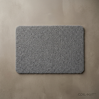 Heavy-Duty Anti-Slip PVC Coil Foot Mat / Dura Mat for Home & Commercial Entryways - Black