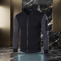 Men's Winter Bomber Zipper Jacket - Black (Edition 2) - L, Black