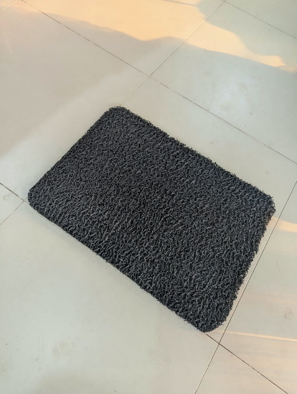 Heavy-Duty Anti-Slip PVC Coil Foot Mat / Dura Mat for Home & Commercial Entryways - Black